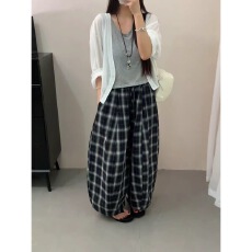 批发防晒衣背心格子阔腿裤三件套<b class='q'>套装</b>女<b class='q'>欧洲站</b>2026夏季新款欧货女装潮