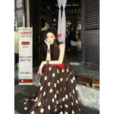 批发背心女夏外穿2026新款高级感绝美复古波点半身裙<b class='q'>套装</b>
