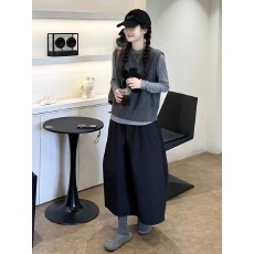 批发灰色针织<b class='q'>马甲</b>早秋装女2026新款宽松套头长袖漂亮洋气独特通勤上衣