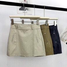 批发夏季<b class='q'>百搭</b>A字包臀短裙子极简风洗水棉显瘦牛仔半身裙子女