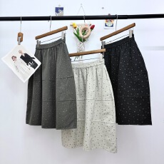 批发韩系秋季新碎花印花韩系风牛仔半身中长<b class='q'>裙</b>