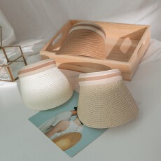 批发帽子女<b class='q'>夏</b>空顶草帽遮阳帽户外成人露顶鸭舌帽沙滩太阳帽厂