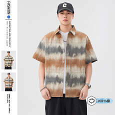 批发广州货100%棉基础衬衫短袖男生2026新款夏季百搭宽松休闲衬衣上衣