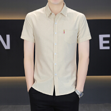 批发广州货千鸟格衬衫男士短袖免烫<b class='q'>商务</b><b class='q'>休闲</b>帅气衬衣夏季百搭新款寸衫