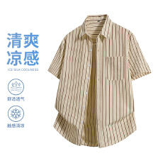 批发广州货条纹衬衫男士短袖免烫<b class='q'>商务</b><b class='q'>休闲</b>帅气衬衣夏季百搭新款寸衫