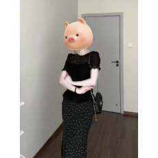 批发港风复古波点鱼尾裙女2025初秋新款长裙高腰小个子<b class='q'>半身裙</b>显瘦气质