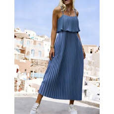 批发<b class='q'>欧美</b>跨境宽松大码女装亚马逊新款吊带裙子连衣裙大码显瘦女