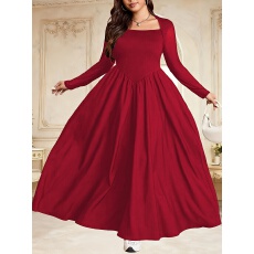 批发欧美跨境外贸大码女装亚马逊修身显瘦黑色丝绒连衣裙大码