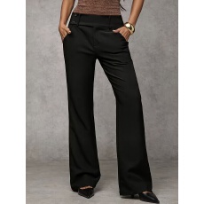 批发欧美跨境外贸大码女<b class='q'>装</b>亚马逊新款休闲长<b class='q'>裤</b>直筒<b class='q'>显瘦</b>大码黑色<b class='q'>裤</b>子