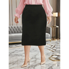 批发大码女装高腰一步裙过膝OL优雅大方气质半身裙