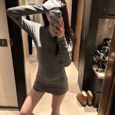 批发螺纹德绒200克 <b class='q'>中长款</b>长袖t恤女秋冬内搭外穿打底衫修身辣妹上衣
