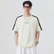 批发潮牌男士短袖圆领T恤2026年夏季新款美式宽松<b class='q'>大码</b>复古凉感老钱风