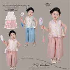 批发2026新中式女童刺绣改良汉服套装