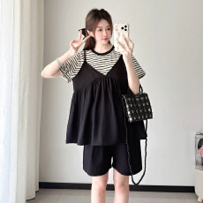 批发孕妇装夏季假两件<b class='q'>娃娃衫</b>