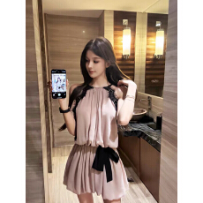 批发蕾丝拼接挂脖连衣裙女夏季纯欲气质花苞裙子辣妹性感收腰a字短裙
