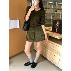 批发高品麂皮绒抽绳裙裤秋冬新款韩版宽松显瘦<b class='q'>百搭</b>麂皮绒裙裤女休闲