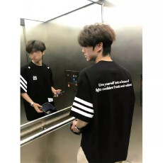 批发国潮牌黑色字母刺绣重磅<b class='q'>t</b><b class='q'>恤</b><b class='q'>男</b>女短袖情侣装夏季宽松纯棉高端上衣