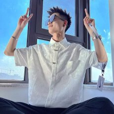 批发新款上市◆2026秋季青少年国风潮流新中式个性设计<b class='q'>衬衫</b>