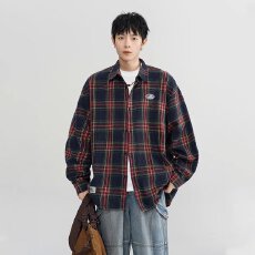 批发美式复古格子<b class='q'>衬衫</b><b class='q'>男</b>2026新款春季穿搭潮牌情侣长袖<b class='q'>休闲</b><b class='q'>衬衣</b>外套