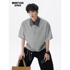 批发翻领短袖polo衫<b class='q'>男</b>潮牌夏季<b class='q'>t</b><b class='q'>恤</b>韩版修身潮流2026新款百搭体恤上衣