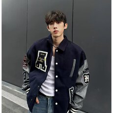 批发美式复古vintage刺绣棒球服男<b class='q'>秋</b>冬季新款ins高街设计感百搭外套