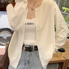 批发长袖针织衫外套女新款韩版洋气宽松显瘦外搭毛衣开衫上衣