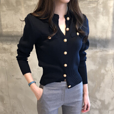 批发紧身针织开衫女短款厚款修身<b class='q'>韩版</b>秋冬新款<b class='q'>毛衣</b>复古长袖小外套上衣