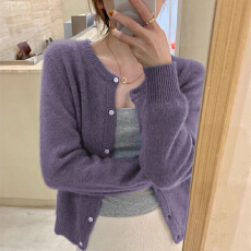批发包芯纱大板针织开衫女秋冬新款内搭打底衫软糯毛衣外搭上衣<b class='q'>外套</b>
