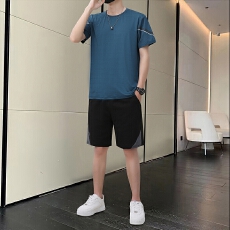 批发凉感短袖T恤男短袖<b class='q'>夏</b>季运动透气速干黑色上衣轻薄冰丝休闲薄外穿