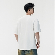 批发<b class='q'>欧美</b>跨境亚马逊休闲大码短袖T恤男夏季宽松圆领显瘦加肥加大上衣