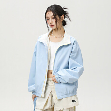 批发美式工装外套女短款2026春季新款宽松连帽运动休闲上衣