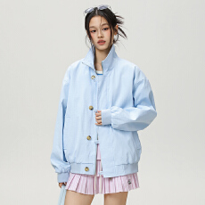 批发立领外套男女春季新款美式潮流街头百搭宽松休闲舒适薄款工装外套