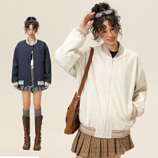 批发复古撞色拼接棒球服美式老钱风夹克男春季休闲情侣外套潮