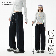批发工装裤女2026<b class='q'>春</b>夏新款显瘦宽松薄款小个子运动休闲阔腿长裤