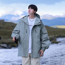 连帽休闲冲锋风衣2025新款春秋季户外防风机能夹克登山服