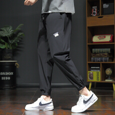 批发夏季冰丝<b class='q'>九分裤</b>男潮流百搭休闲束脚裤薄款速干宽松青年运动<b class='q'>哈伦裤</b>
