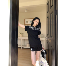 批发美式复古字母印花正肩短袖<b class='q'>T</b><b class='q'>恤</b>宽松休闲百搭打底上衣男女半袖上衣