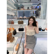 批发纯欲风拼接吊带<b class='q'>连衣裙</b>女夏季新款蕾丝花边条纹收腰显瘦包臀短裙子