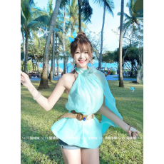 批发挂脖上衣女高级感名媛千金重工烫钻花朵<b class='q'>无袖</b>背心性感露背雪纺小衫