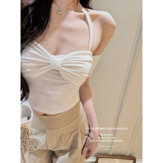 批发纯欲风一字肩挂脖白色短袖<b class='q'>T</b><b class='q'>恤</b>女夏季新款辣妹性感修身显瘦上衣