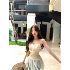 批发不规则性感无袖抹胸背心女<b class='q'>夏</b>季绝美裹胸辣妹风修身外穿粉色上衣z