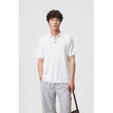 批发肌理感针织polo衫男夏季宽松翻领短袖t恤潮牌休闲半袖上衣大码