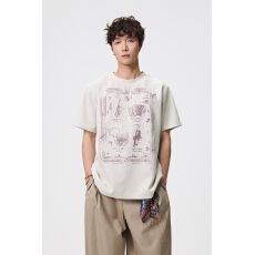 批发美式复古做旧印花短袖T恤男 <b class='q'>夏</b>季棉宽松oversize情侣款潮牌上衣