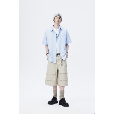 夏季冰感顺滑短袖衬衫 男士大码宽松抗皱 日常休闲简约百搭上衣