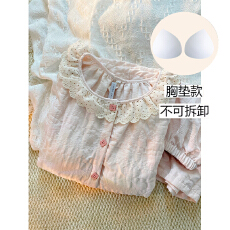 批发【固定胸垫】<b class='q'>加大码</b>少女睡衣夏季甜美短袖短裤两件套装可爱家居服