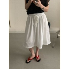 批发温柔韩系风松紧腰系带a字半身裙女中长款<b class='q'>百搭</b>显瘦气质裙