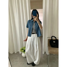 批发牛仔短袖衬衫女夏季薄款小个子设计感翻领衬衣外套宽松上衣