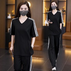 批发200斤 大码<b class='q'>运动服</b>套装女2026年夏季新款洋气短袖<b class='q'>宽松</b>时尚两件套