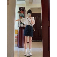 批发微胖大码<b class='q'>复古</b>牛仔半身裙女夏季薄款胖mm梨形身材a字高腰热辣短裙