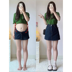 批发微胖大码<b class='q'>复古</b>牛仔半身裙女夏款胖mm梨形身材a字裙裤高腰热辣短裙